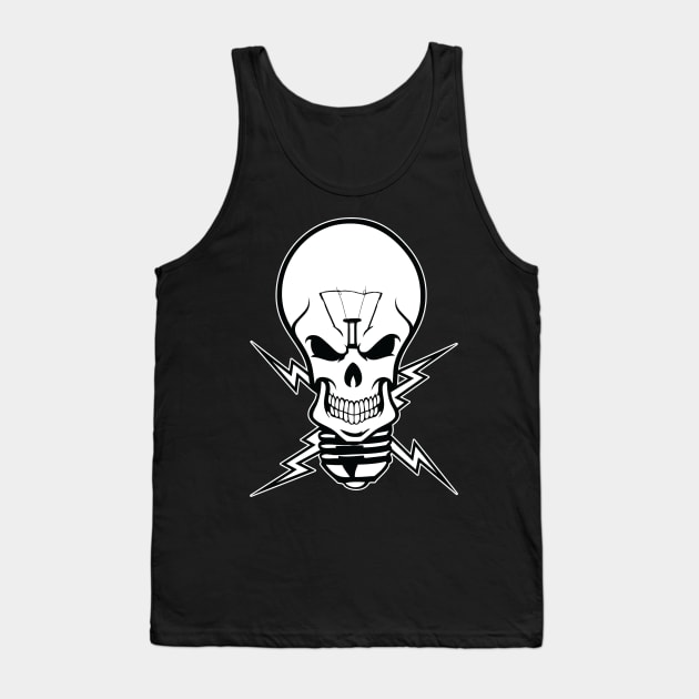 Skull Bulb Black and White Tank Top by LST